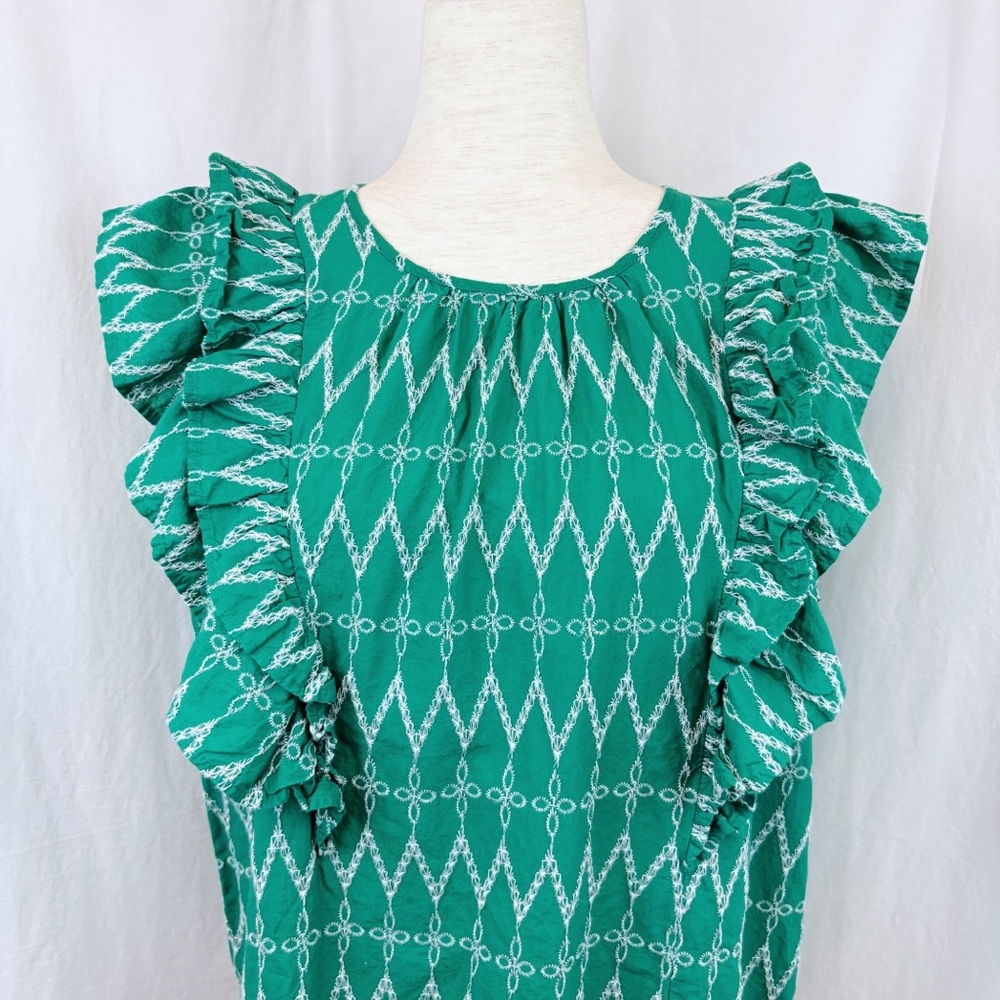 NWT Universal Thread Green Ruffle Blouse Large - Picture 2 of 4